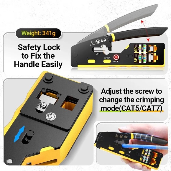 RJ45 Network Crimper 3 in 1 Crimp CAT8/7/6A/6/5E - Picture 13 of 13